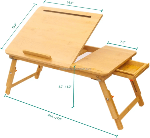 Bambus-Laptoptisch mit Aufbewahrungsfach – Bild 7